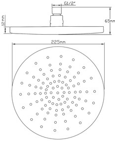 Cap de duș argintiu lucios din alamă ø 30 cm – Sapho