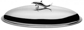 Platou peste argint masiv Dolphin cu capac