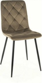 Scaun JERRY, verde maslin/negru, stofa catifelata/metal, 45x39x91 cm