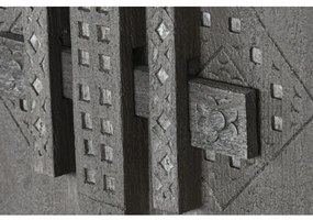 Dulap, gri, din lemn masiv sculptat, Arvane
