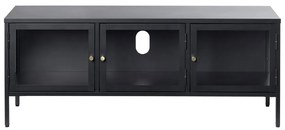 Masă TV neagră din metal 132x52 cm Carmel – Unique Furniture