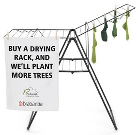 Brabantia Hangon Uscător de rufe 1004165, 20 m, 6 umerașe, Reglabil, Încuietoare pentru copii, Negru/mat