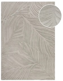 Covor din lână Flair Rugs Lino Leaf, 120 x 170 cm, gri