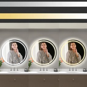 Oglinda LED 70 cm MMJ argintiu periat