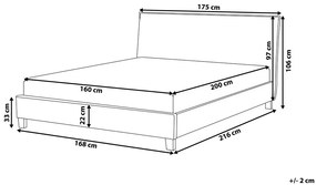 Pat matrimonial 160 cm SANCHEZ (cu somieră) (gri). 1007521