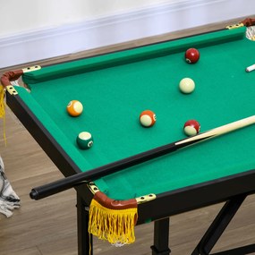 SPORTNOW Masă de Biliard Reglabilă pe Înălțime cu Accesorii, Masă din MDF și Oțel Carom, 140x60x55-75 cm, Verde | Aosom Romania