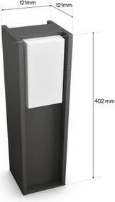 Philips - Lampă LED reglabilă pentru exterior Hue TURACO 1xE27/8,1W/230V 40 cm IP44