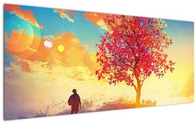 Tablou - casa în deal (120x50 cm)