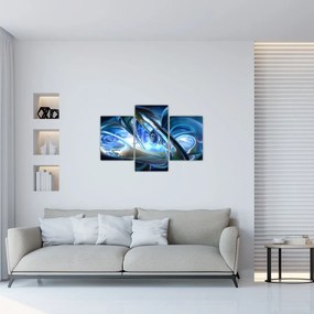 Tabloul fractalilor în albastru (90x60 cm)