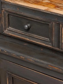 Biblioteca din lemn de mango, cu 6 rafturi, un sertar si 2 usi, cu aspect vintage, Valmore