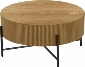 Măsuță de cafea Tuca stejar / negru mat ø80/h40 cm