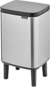 Cos de gunoi Brabantia Bo Small Hi 1006642, 4 l, Deschidere lina si silentioasa, Baza antiderapanta, Rezistent la amprente, Otel inoxidabil/Mat