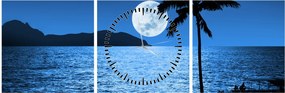 Tablou - Luna deasupra nivelului mării (cu ceas) (90x30 cm)