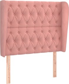vidaXL Tăblie de pat cu aripioare, roz, 103x23x118/128 cm, catifea