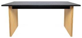 Masă de dining cu blat cu aspect de lemn de stejar 90x160 cm Stripe – Woodman