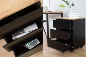 Dulapior cu sertare si role, modern si functional, Big Deal negru/ stejar