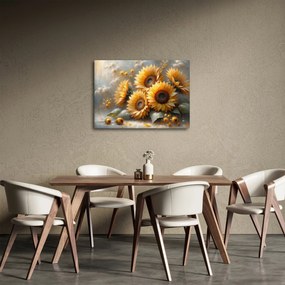 Tablou - Pictură cu floarea-soarelui (70x50 cm)