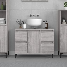 vidaXL Dulap de chiuvetă, gri sonoma, 80x33x60 cm, lemn prelucrat