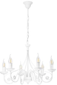 Lustră pe lanț DONATO 6xE14/40W/230V alb