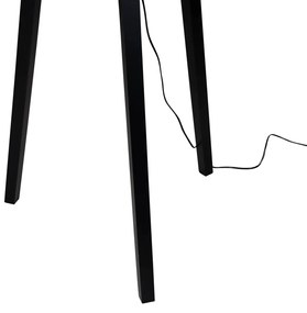 Lampă de podea neagră cu abajur din catifea taupe 50cm - Puros