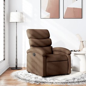 vidaXL Fotoliu rabatabil, maro, material textil