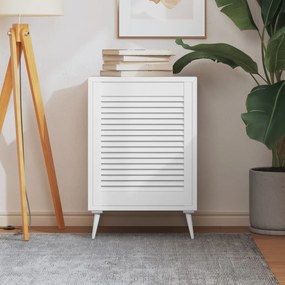 vidaXL Ușă de dulap design lambriu, alb, 61,5x49,4 cm, lemn masiv pin
