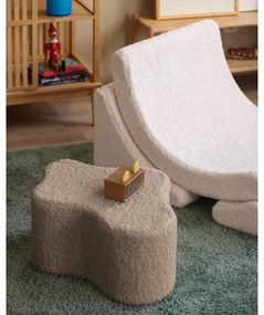 Puf de copii maro deschis cu tapițerie din țesătură bouclé Cloud – Wigiwama