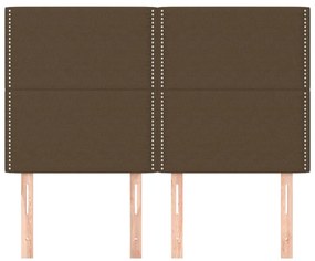 Tablii de pat, 4 buc, maro inchis, 72x5x78 88 cm, textil 4, Maro inchis, 144 x 5 x 118 128 cm