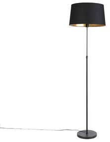 Lampă de podea neagră cu abajur negru 45 cm reglabil - Parte