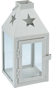 Felinar din metal Hey star gri, 8 x 8 x 17 cm