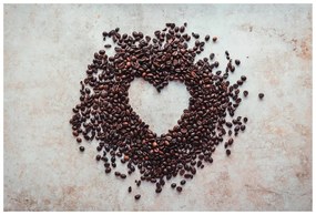 Fototapet inimă din boabe de cafea