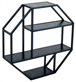 Raft design industrial vintage Slim Line 75cm, negru