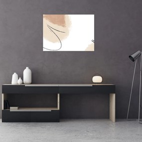 Tablou pe sticlă - Abstracție albă (70x50 cm)