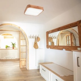 Plafonieră OAK SQUARE 4xE27/15W/230V 45x45 cm stejar