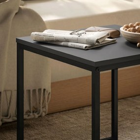 HOMCOM Set 2 Măsuțe de Cafea Moderne cu Picioare în Formă de U, Măsuțe de Sufragerie din Lemn și Oțel, 40x40x40 cm, Negru | Aosom Romania