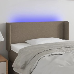 3122950 vidaXL Tăblie de pat cu LED, gri taupe, 103x16x78/88 cm, textil