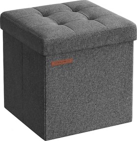 Taburet pliabil cu spatiu de depozitare COZY CUBE 30x30 cm, gri inchis
