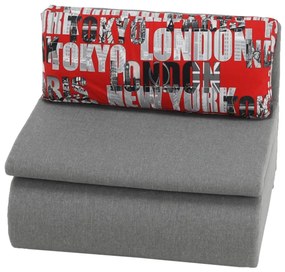 Fotoliu extensibil, gri/model, KENY NEW