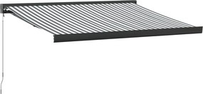 vidaXL Copertină retractabilă antracit/alb, 3,5x2,5 m, textil/aluminiu