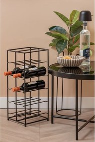 Raft pentru sticle de vin negru din metal număr de sticle 10 25x57x22,5 cm Dual Floor – PT LIVING