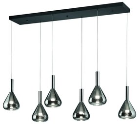 Lustră neagră LED cu abajur din sticlă Cipera – CINQUE