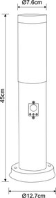 Globo 3158SLED - Lampă LED de exterior cu senzor BOSTON 1xE27/8,8W/230V IP44