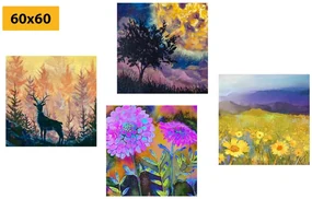Set tablouri cerb în natură imitația picturii în ulei