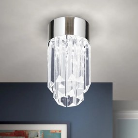 Plafoniera cu cristal K9 design elegant PRISM crom