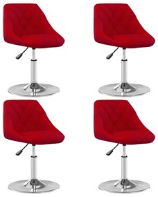 vidaXL Scaune de masă pivotante, 4 buc., roșu vin, catifea