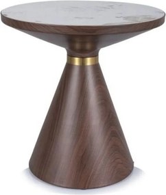 Masuta NAPA B, alb/nuc/auriu, ceramica/metal, 50x50x53 cm