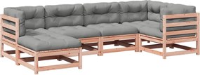 vidaXL Set canapele grădină cu perne, 6 piese, lemn masiv brad douglas