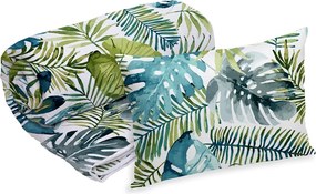 Set Alcam perna microfibra 50x70 cm si pilota matlasata 140x200 cm, Jungle