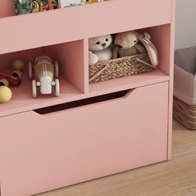 HOMCOM Raft pentru copii cu sertar, bibliotecă cu rafturi, 60 x 29,9 x 90 cm, Roz | Aosom Romania
