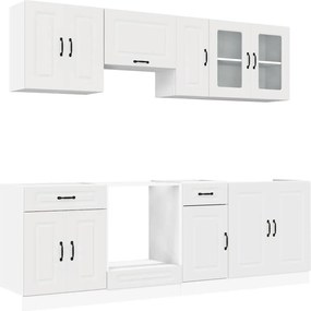 vidaXL Set dulap de bucătărie din 8 piese „Kalmar” Lemn prelucrat alb